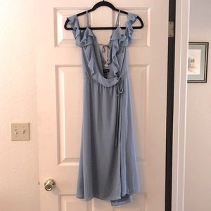 TopShop Cold Shoulder Wrap Midi Dress